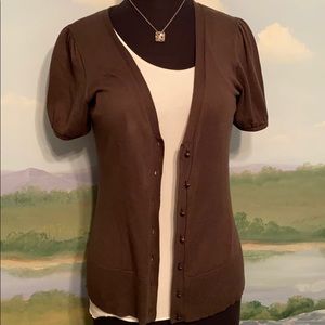 Tahari lightweight cotton button up sweater